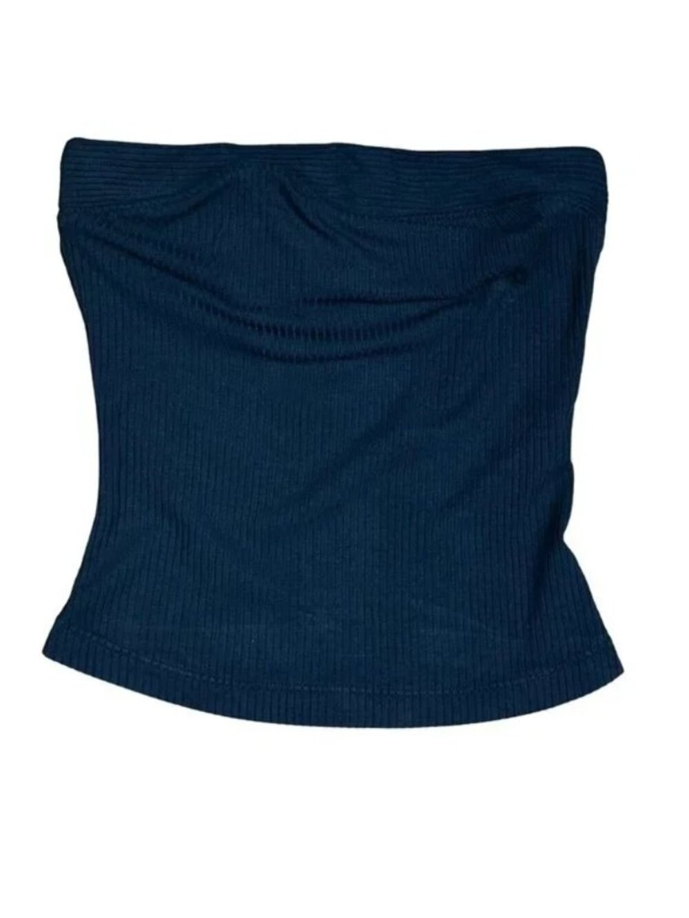 Free People Black Ribbed Tube Top XS TP Stretch Strapless Crop Fitted NWOT
